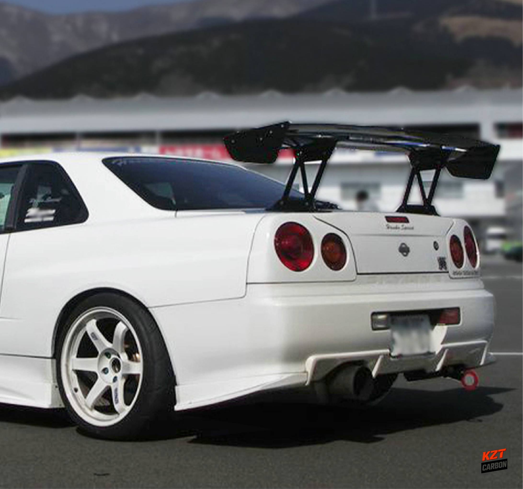 For Skyline R34 GTR GTT VC Type Carbon Fiber GT Spoiler Wing 1600mm 39mm Height