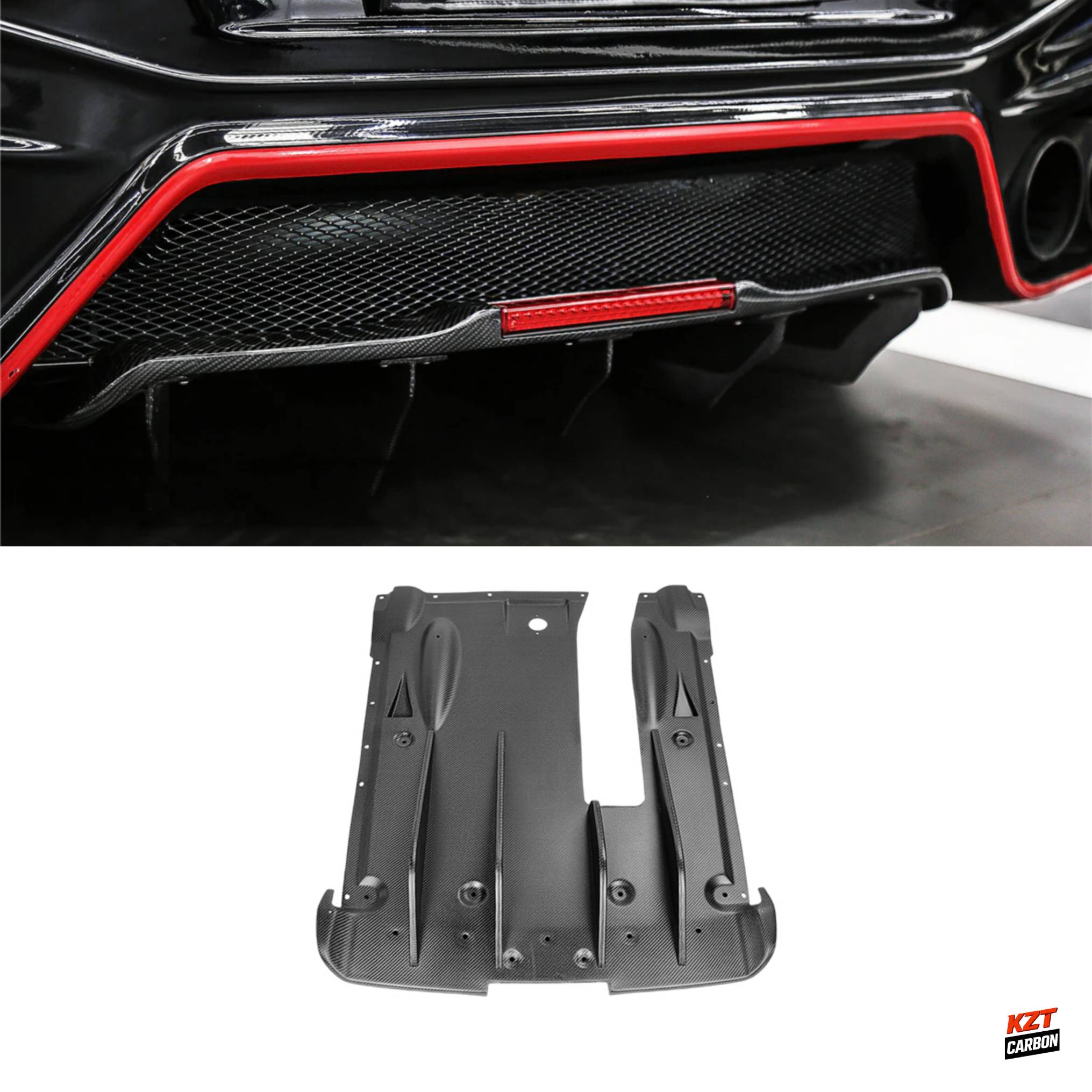 For Nissan 2012 on R35 GTR EPA Style Matte Carbon Rear Under Bottom Diffuser