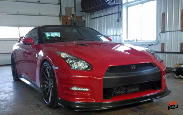 For Nissan GTR R35 DBA 12-16 Only Carbon Fiber K Style Front Bumper Lip