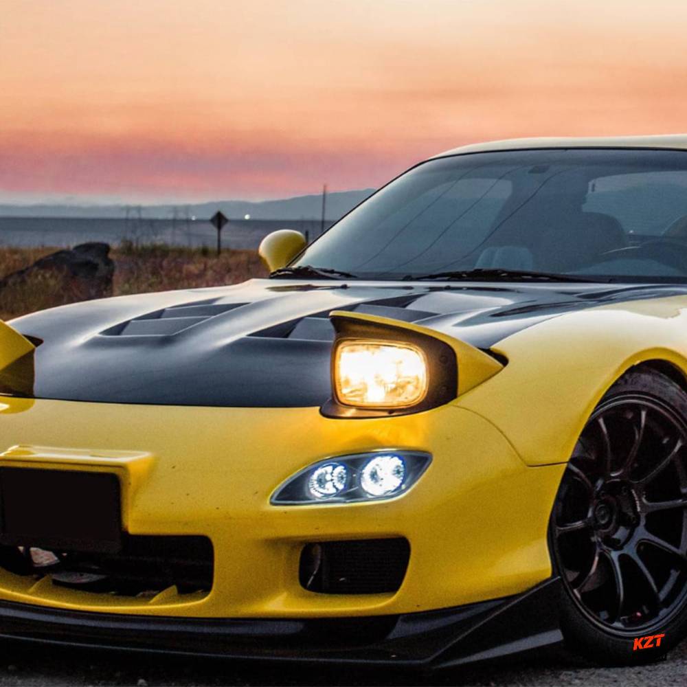 For Mazda RX7 FD3S FD RE Style Carbon Fiber Front Hood With Underside Raintray