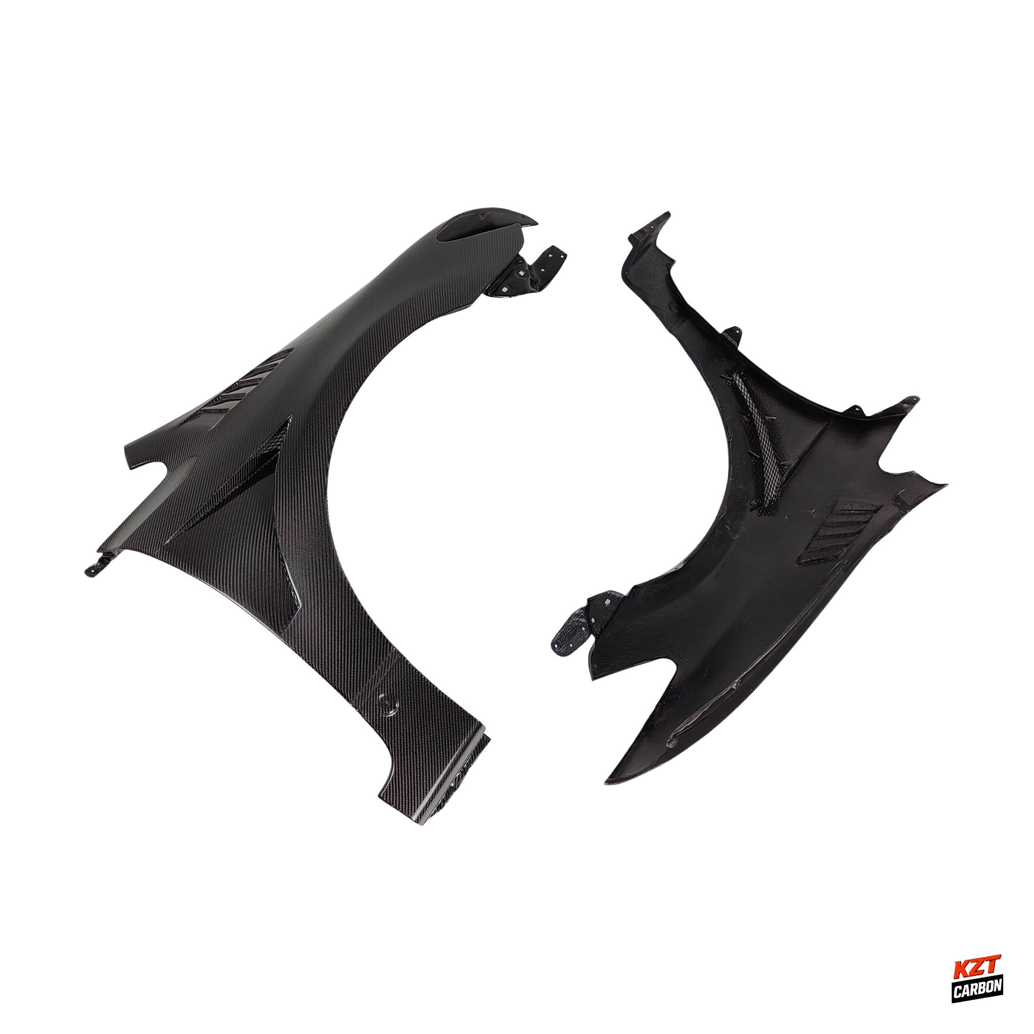 For Honda 06-08 Civic FD2 J2 Style Carbon Fiber Front Bumper Vented Fender Pair
