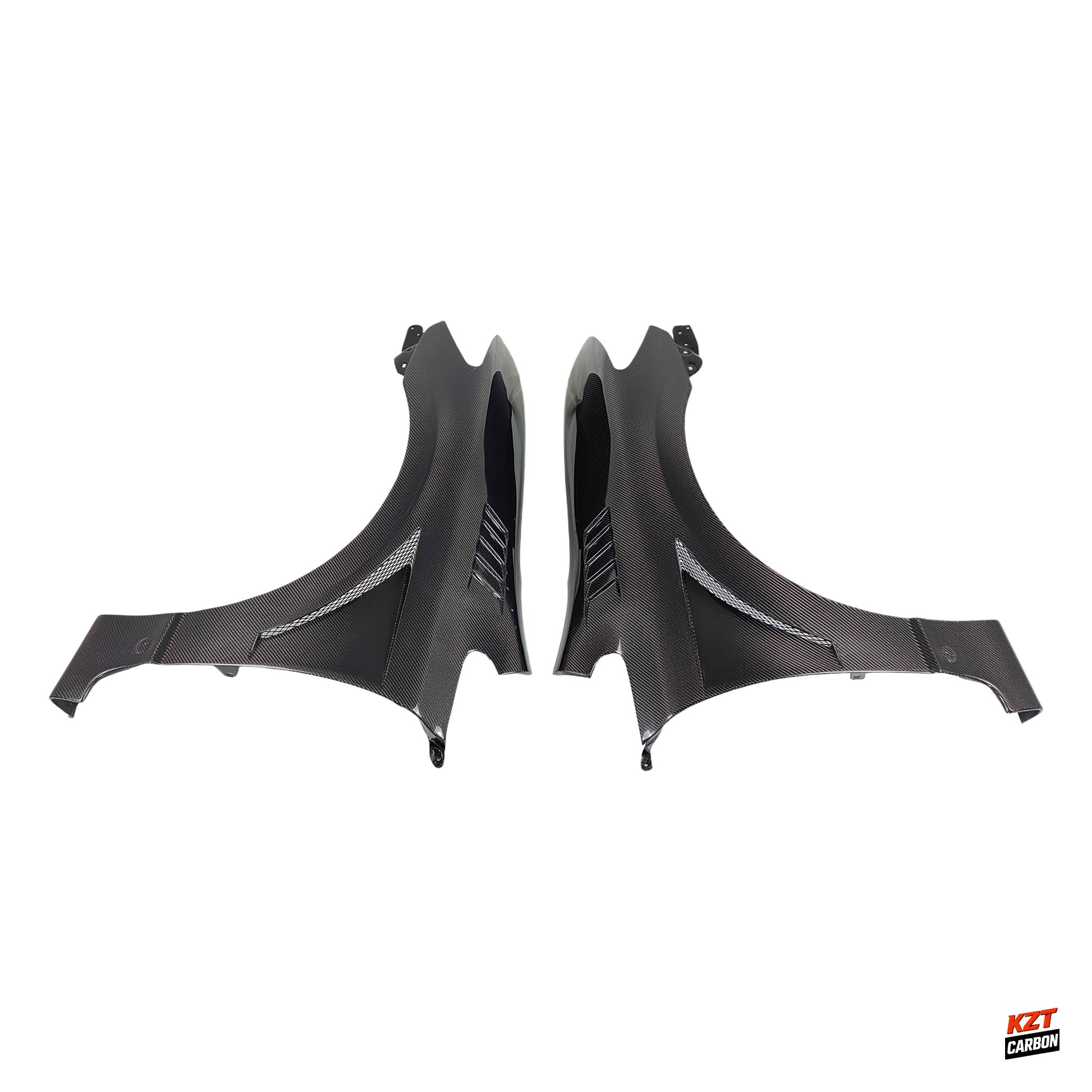 For Honda 06-08 Civic FD2 J2 Style Carbon Fiber Front Bumper Vented Fender Pair