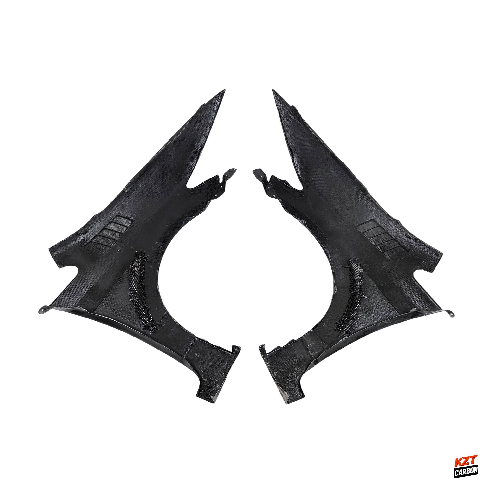For Honda 06-08 Civic FD2 J2 Style Carbon Fiber Front Bumper Vented Fender Pair