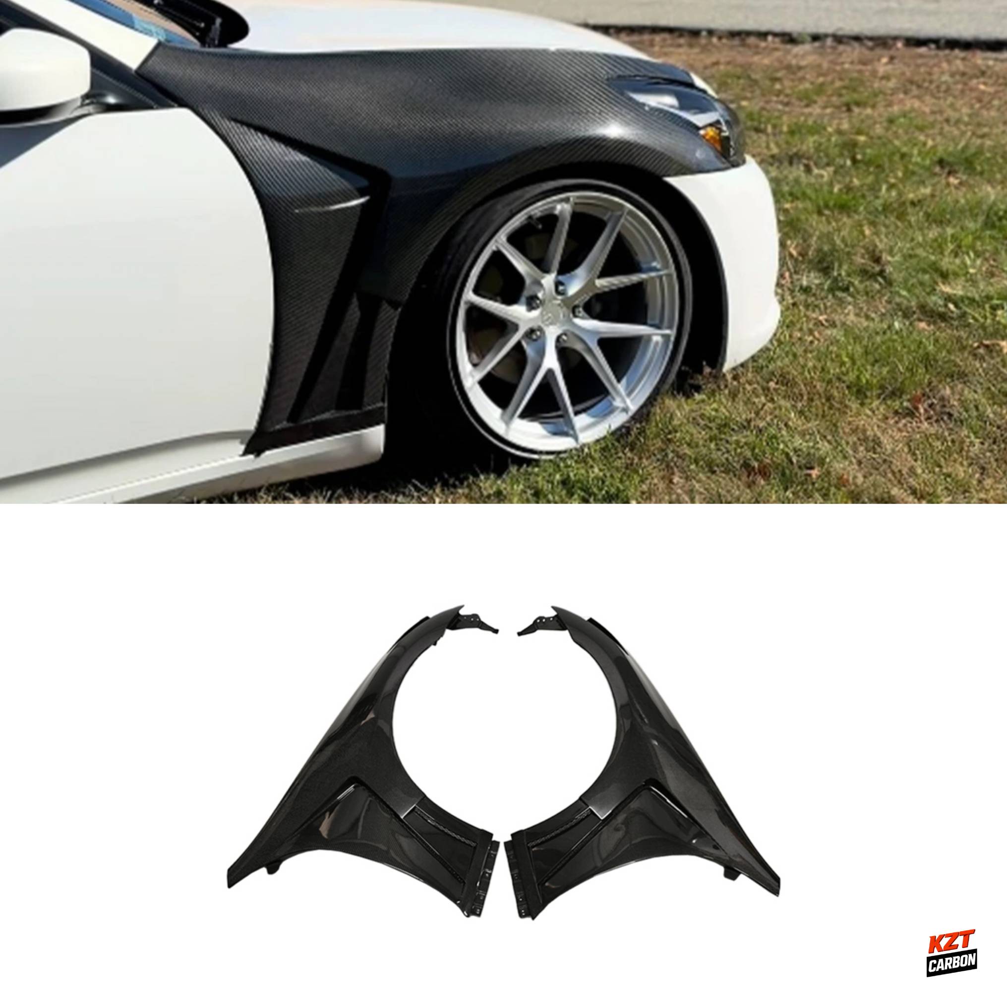 For Infiniti G37 Q40 4 Door Sedan 08-13 Carbon HT Style Vented Front Fender