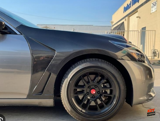 For Infiniti G37 Q40 4 Door Sedan 08-13 Carbon HT Style Vented Front Fender