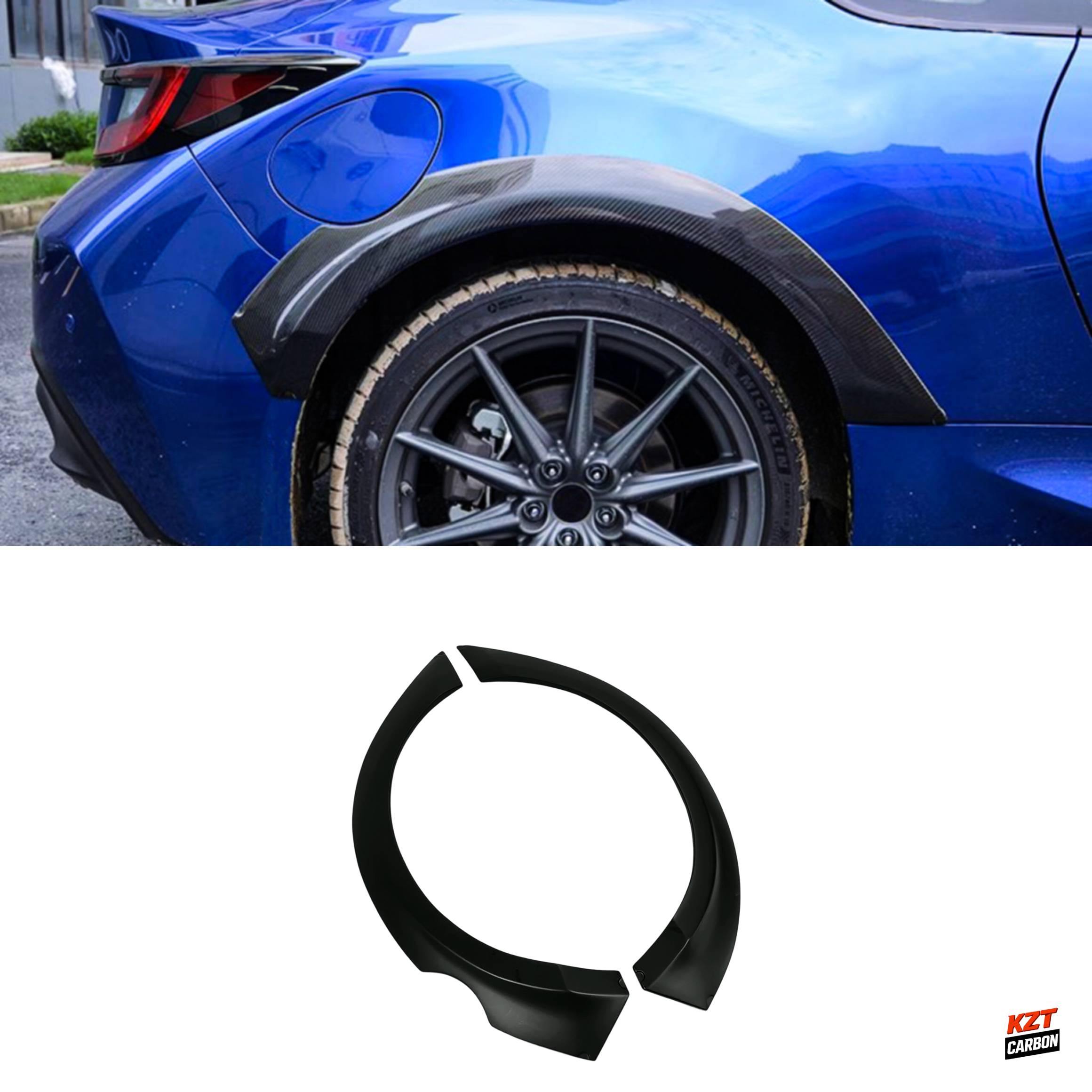 For Toyota 2022-2023 GR86 BRZ ZD8 V1 Style Fiberglass Rear Fender Flare Arch