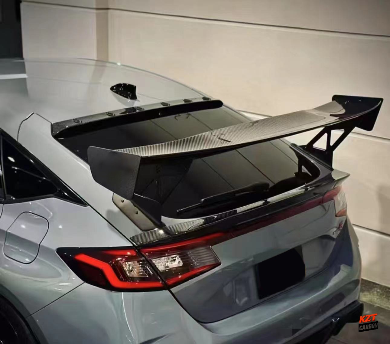 For Honda Civic Type R FL5 Hatchback 2023-24 VTX Style Carbon Rear Spoiler Wing