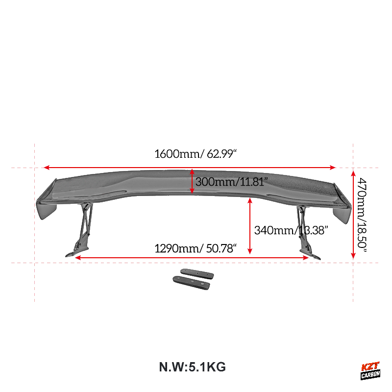 For Honda Civic Type R FL5 Hatchback 2023-24 VTX Style Carbon Rear Spoiler Wing