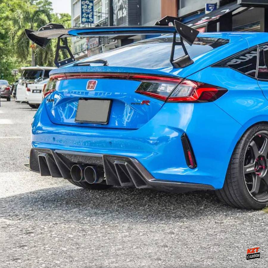 For Honda Civic Type R FL5 23-24 Carbon Fiber V2 Style Rear Bumper Diffuser Lip