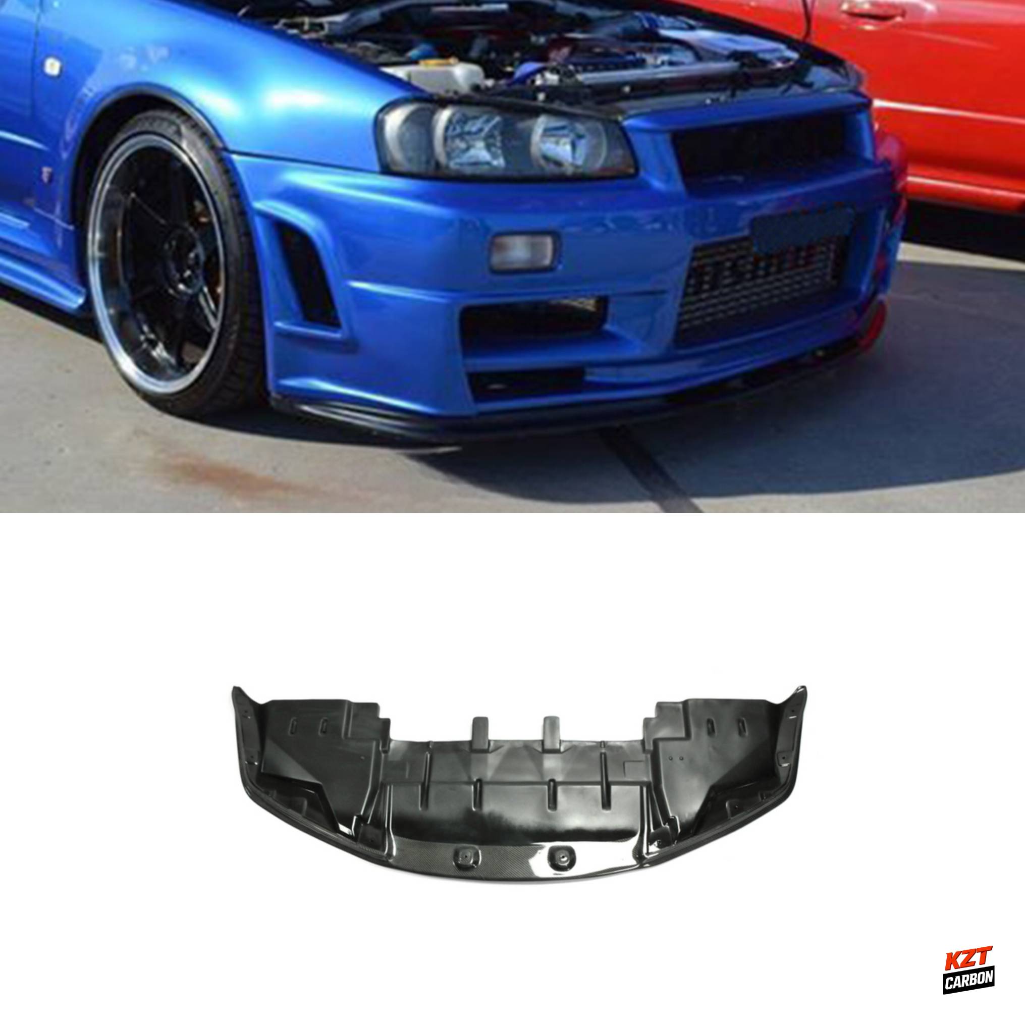 For Nissan Skyline R34 GTR OEM Front Bumper Bottom Lip with undertray