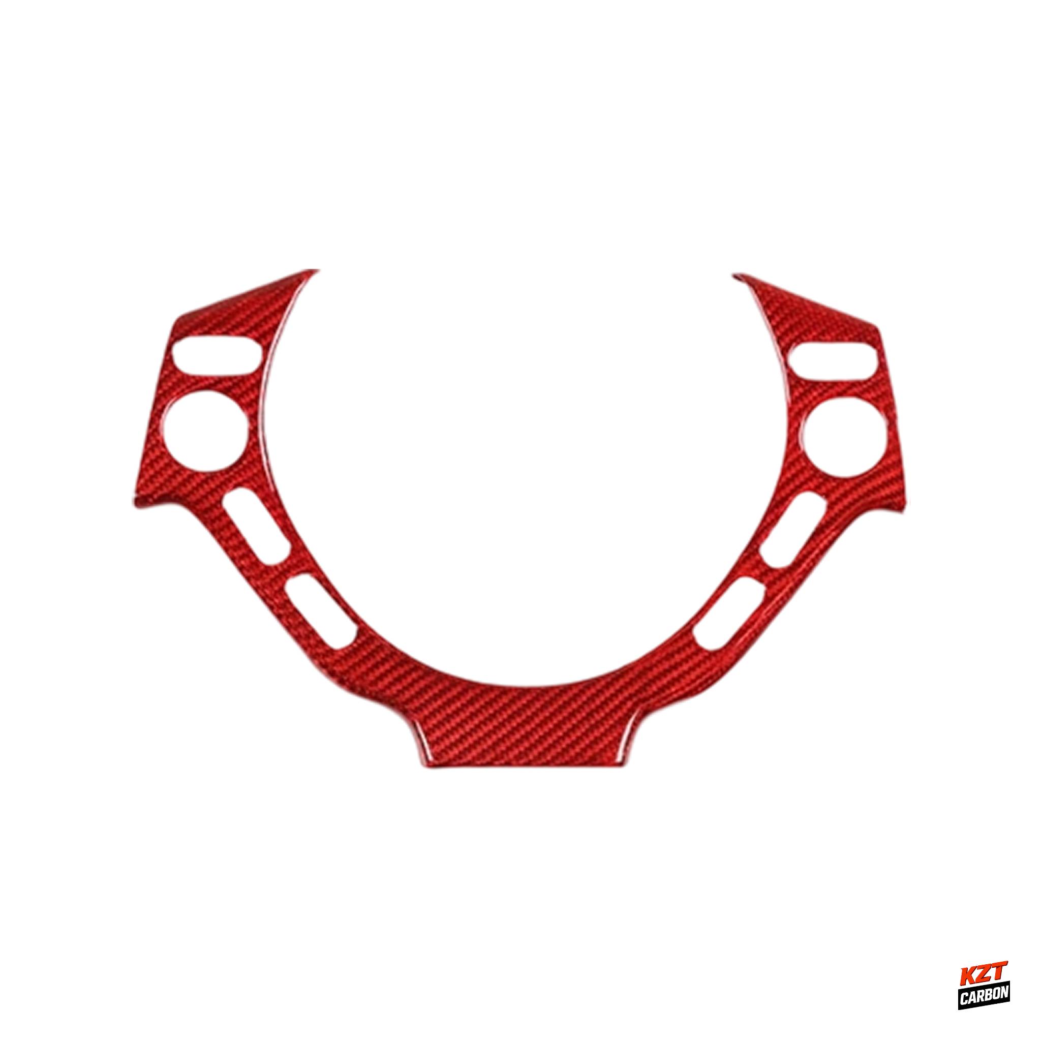 For Nissan GTR R35 CBA DBA 07-16 Red Dry Carbon Steering Wheel Center Trim Cover