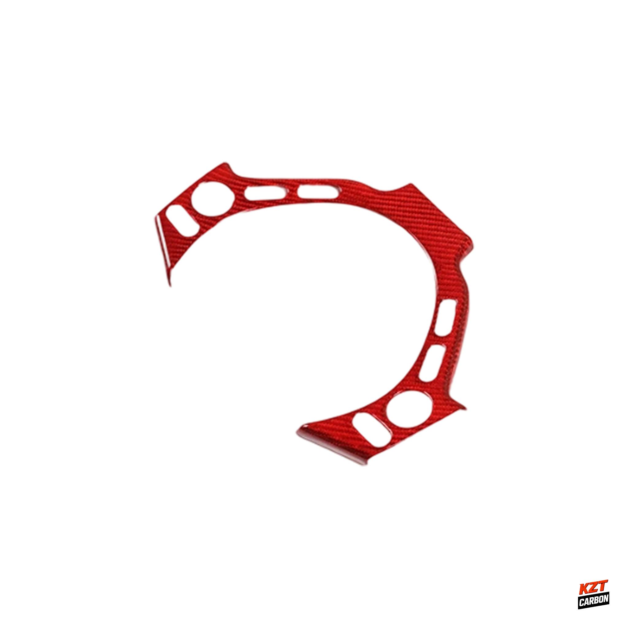 For Nissan GTR R35 CBA DBA 07-16 Red Dry Carbon Steering Wheel Center Trim Cover