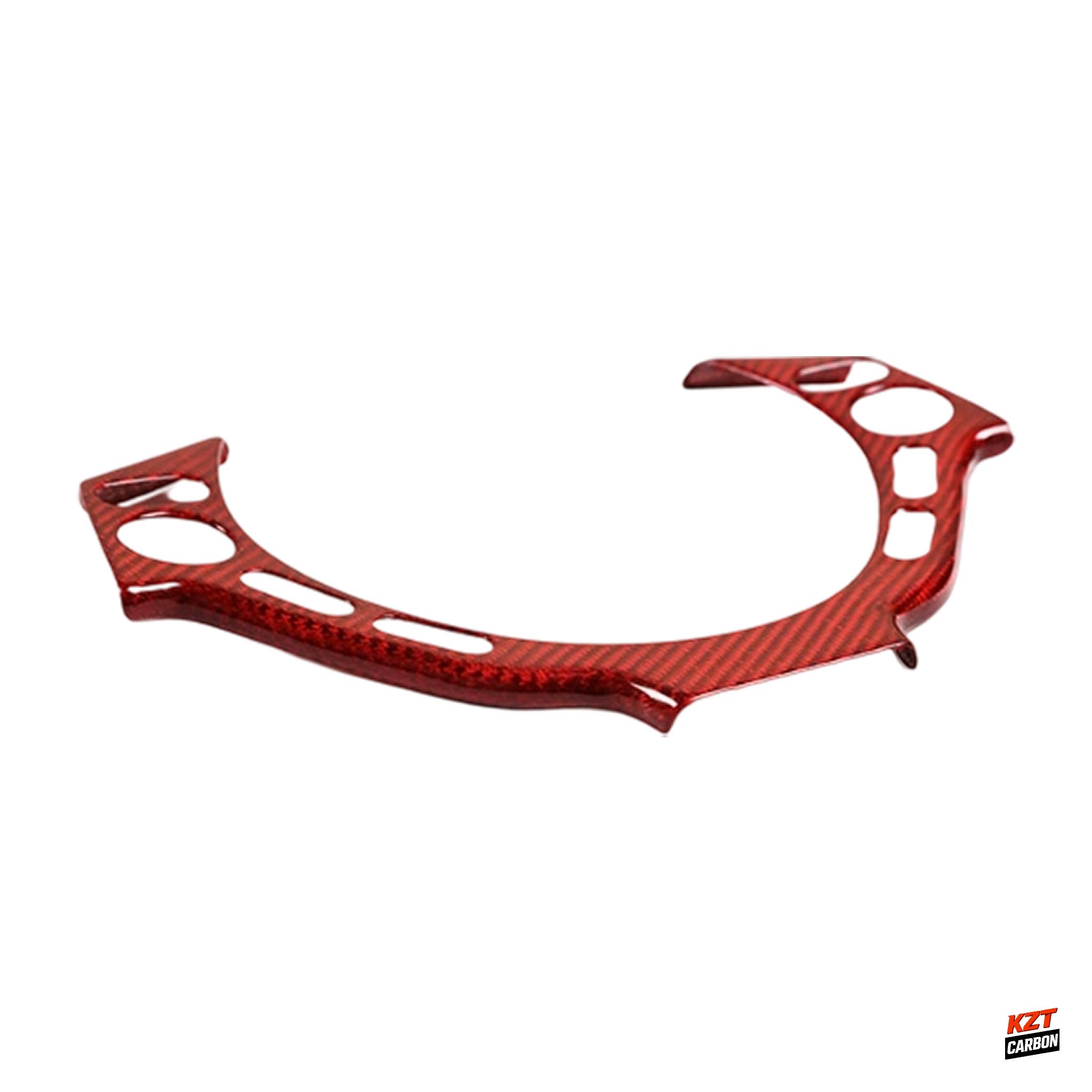 For Nissan GTR R35 CBA DBA 07-16 Red Dry Carbon Steering Wheel Center Trim Cover