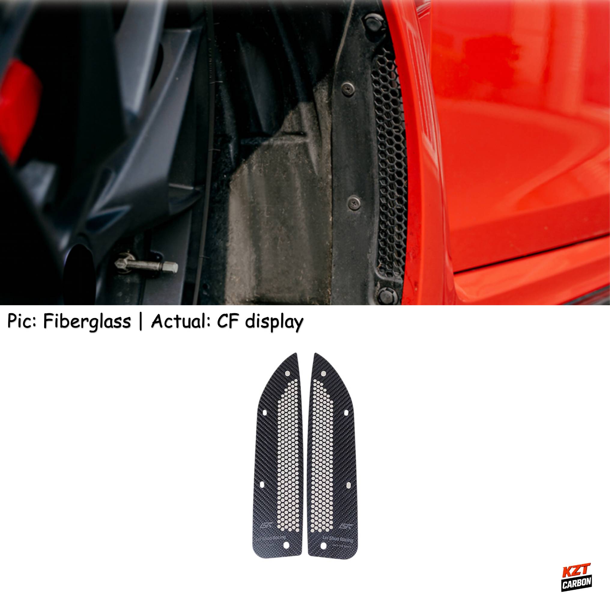 For Honda Civic Type R FL5 Dry Carbon Front Fender Rock Block Guard (large hole)