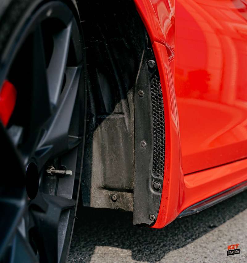For Honda Civic Type R FL5 Dry Carbon Front Fender Rock Block Guard (large hole)