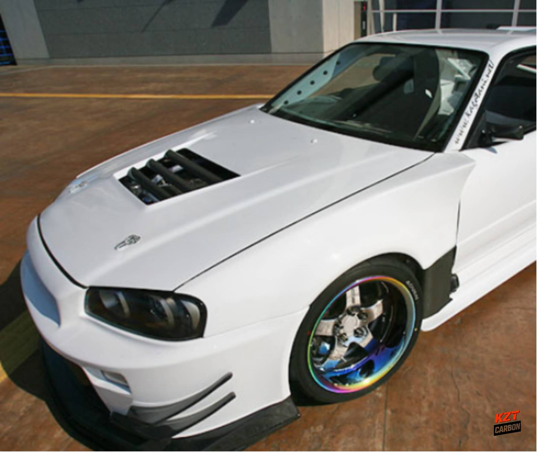 For Nissan Skyline R34 GTR Only Partial Carbon GK Front Side Vented Fender Pair