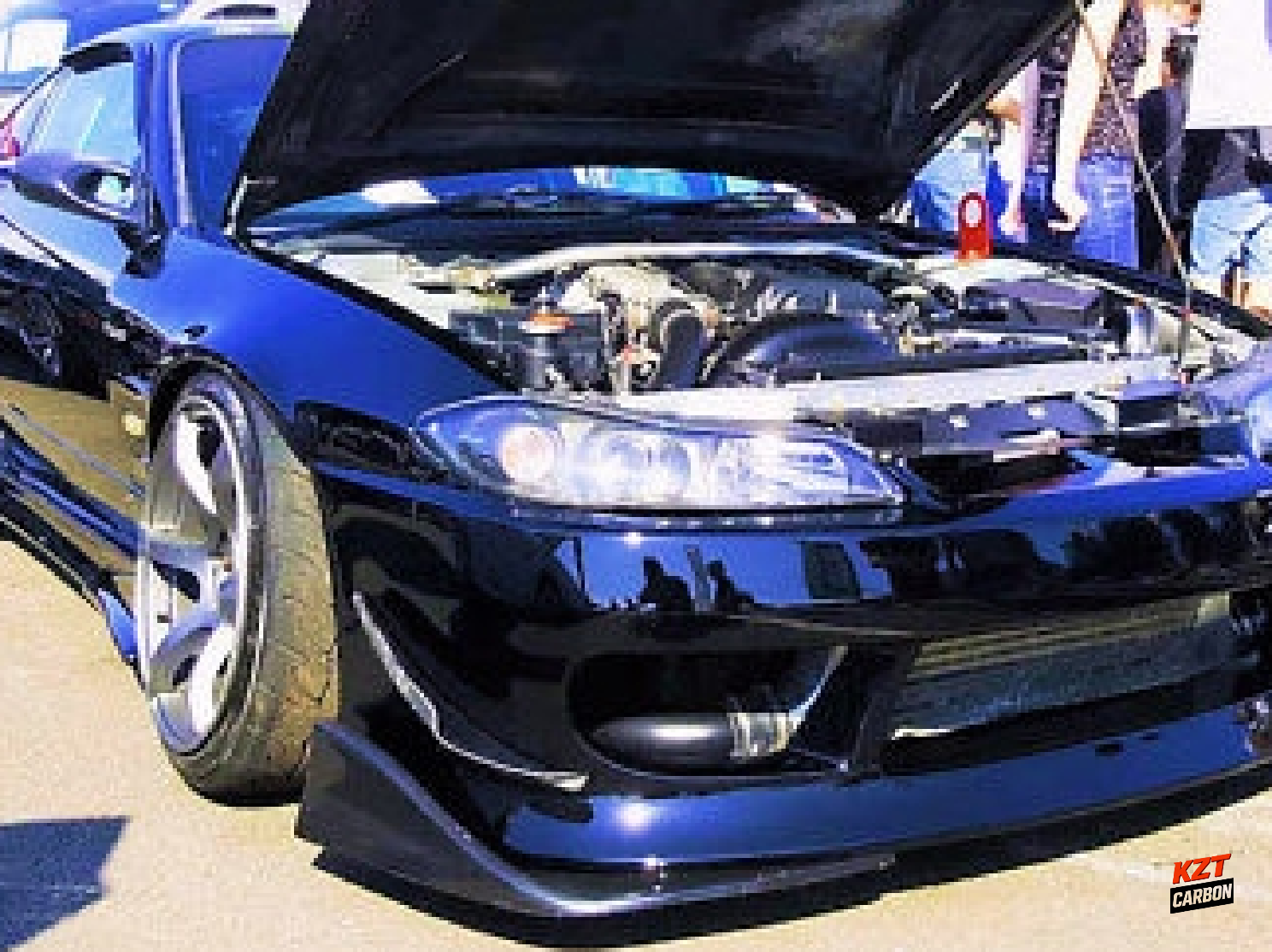 For Nissan 99-02 Silvia S15 Carbon Fiber AR Style Stock Front Bumper Canard Pair