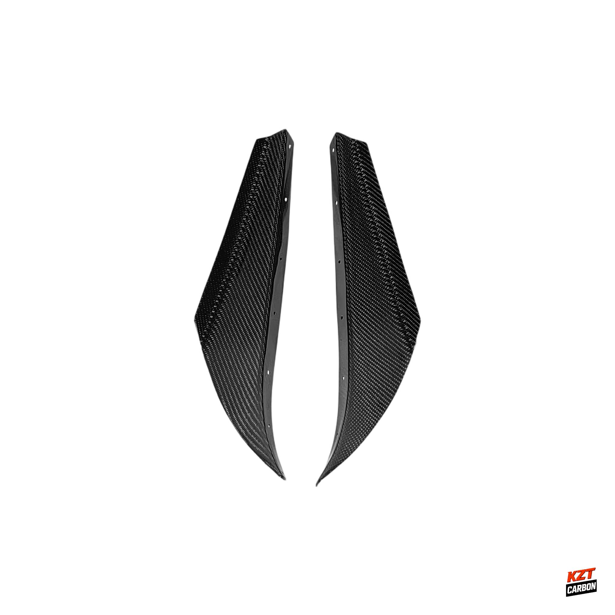 For Nissan 99-02 Silvia S15 Carbon Fiber AR Style Stock Front Bumper Canard Pair