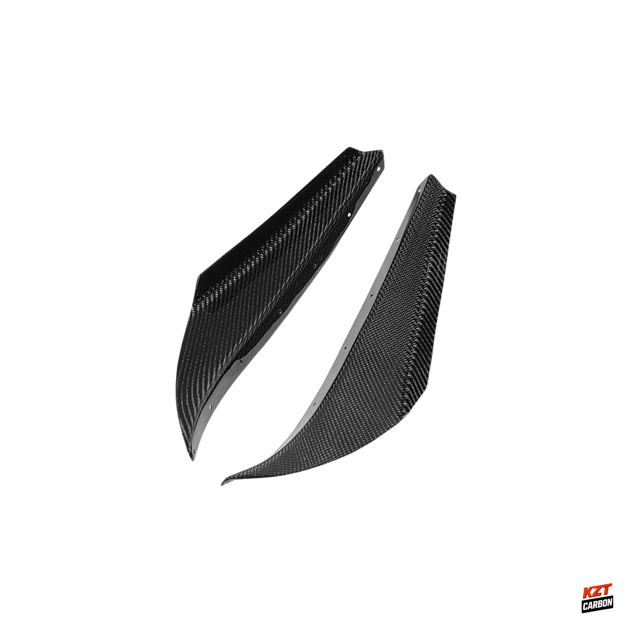 For Nissan 99-02 Silvia S15 Carbon Fiber AR Style Stock Front Bumper Canard Pair