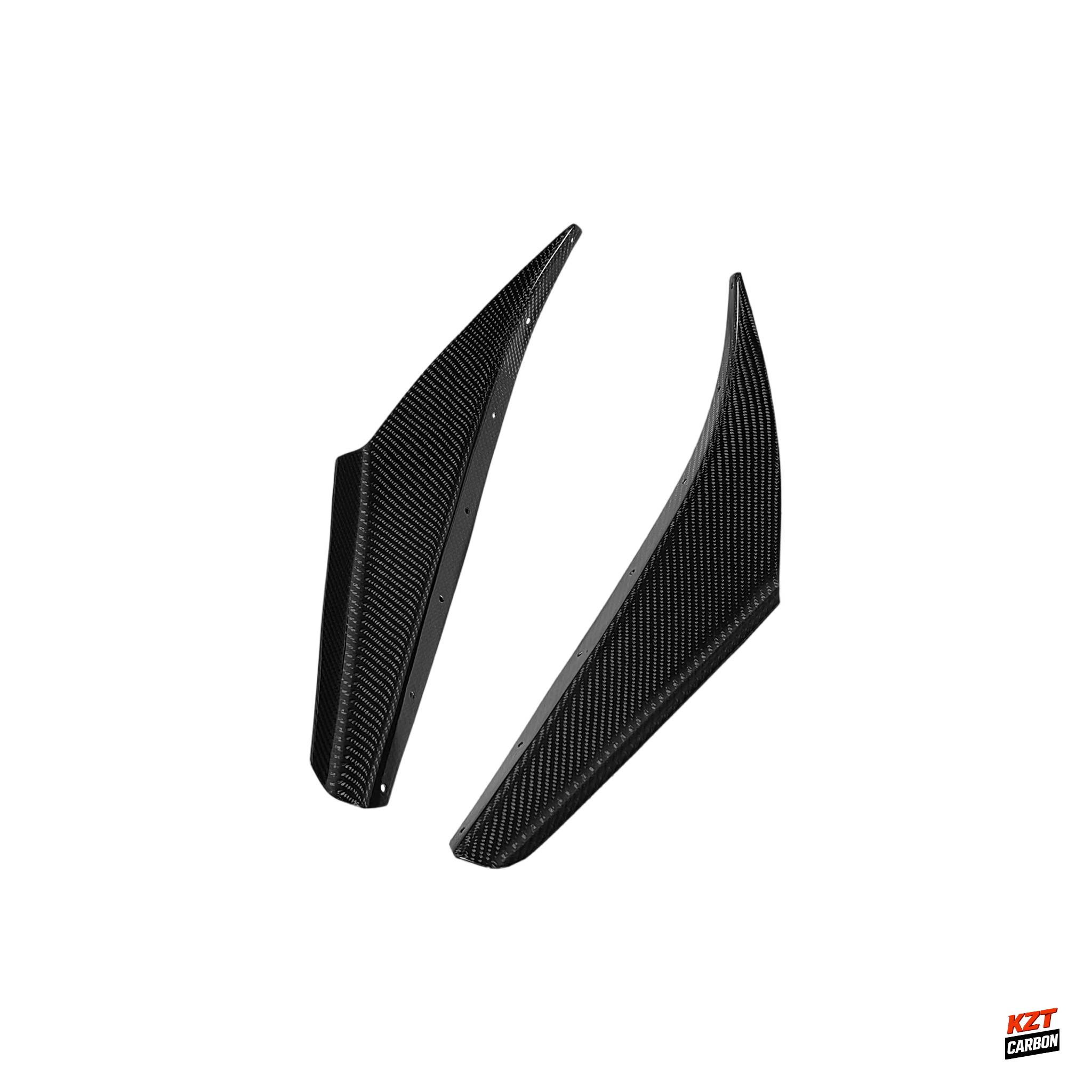 For Nissan 99-02 Silvia S15 Carbon Fiber AR Style Stock Front Bumper Canard Pair