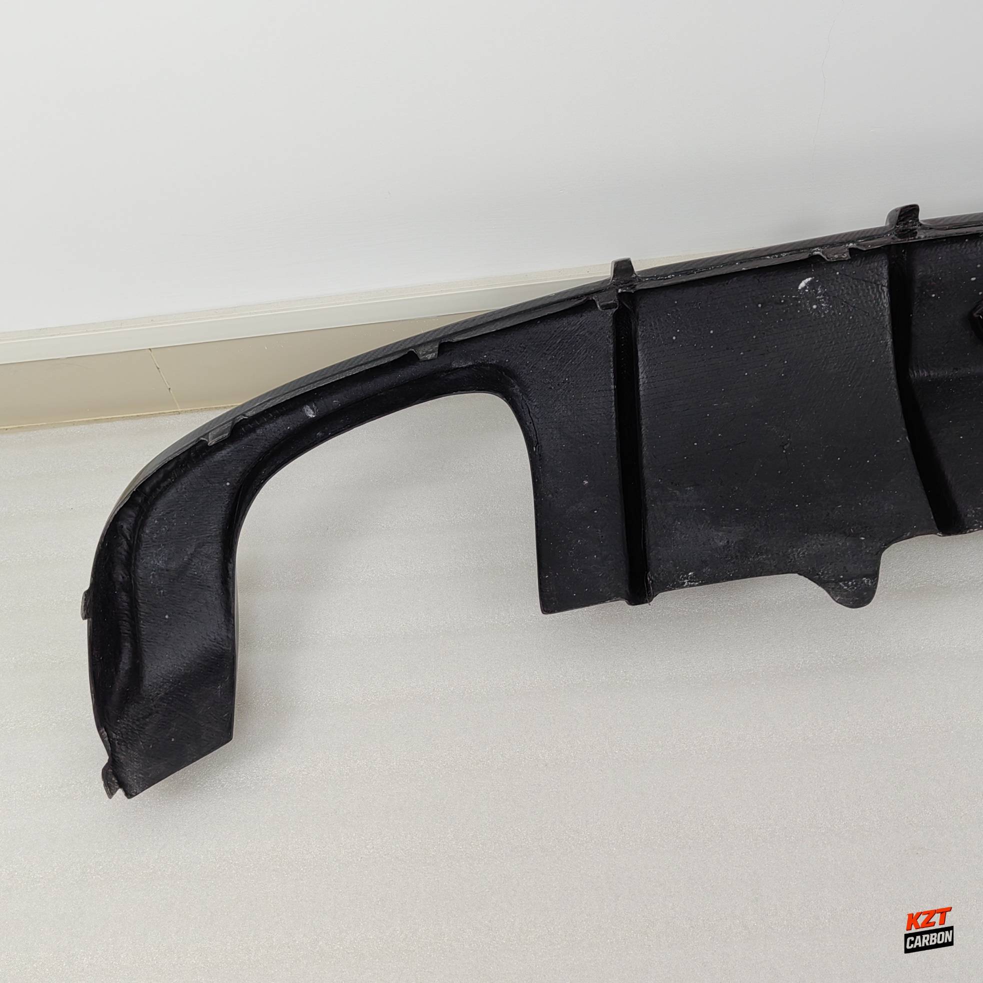 For Audi S4 B9 17-19 Sedan Carbon Fiber KZ Style Rear Diffuser Lip With Light