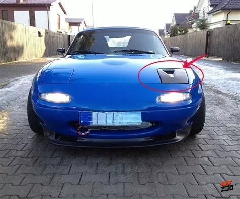 For Mazda MX5 NA MK1 Miata LHS Vented Headlight Cover 1 Piece Only Carbon Fiber