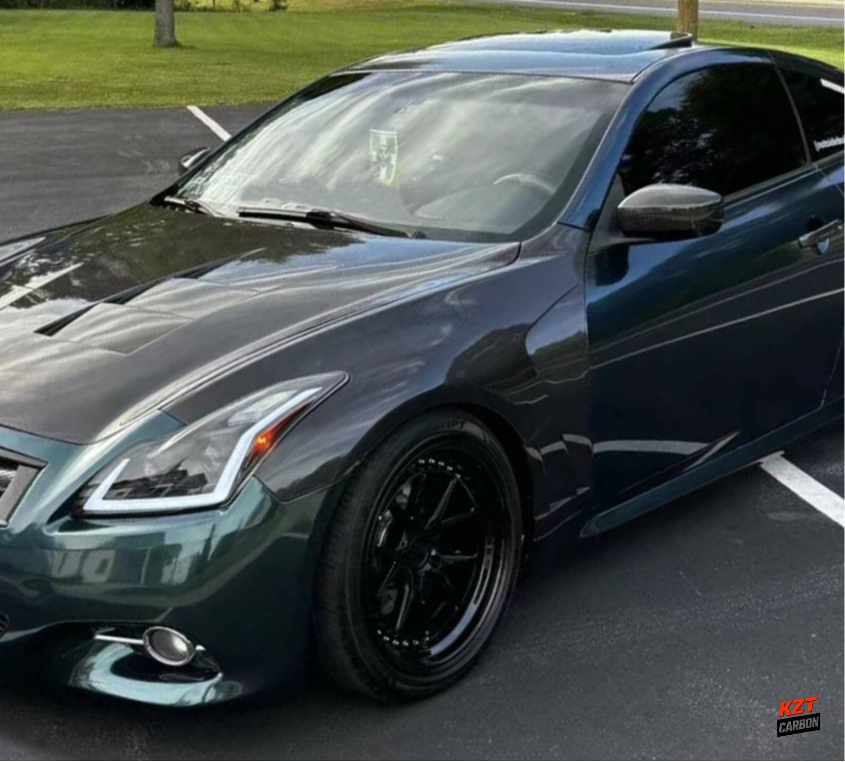 For Infiniti G37 Q40 2 Door Coupe 08-13 Carbon Fiber HT Style Front Fender Pair