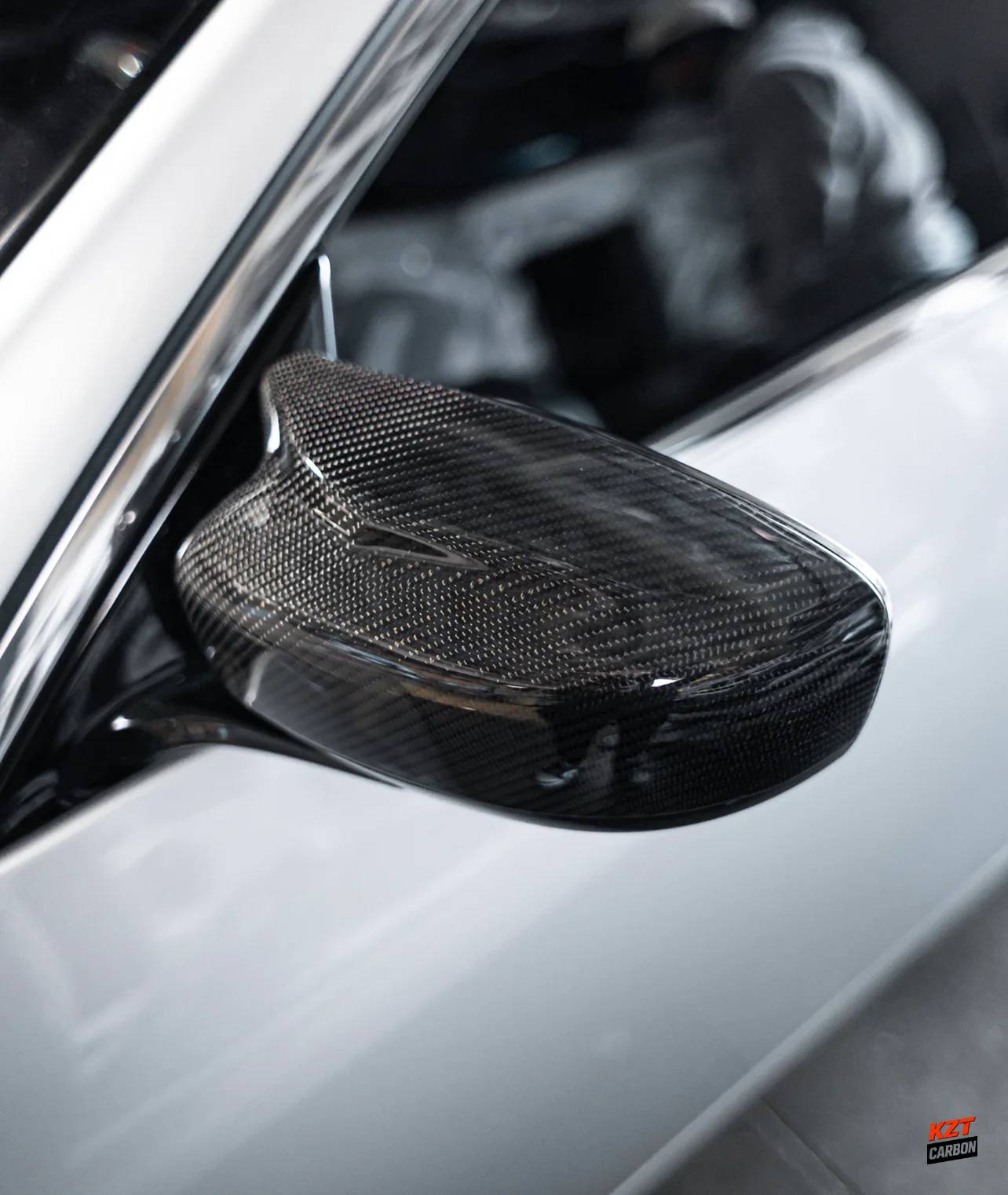 For Infiniti G37 2 Door Only KZ Style Carbon Fiber Side Mirror Cover