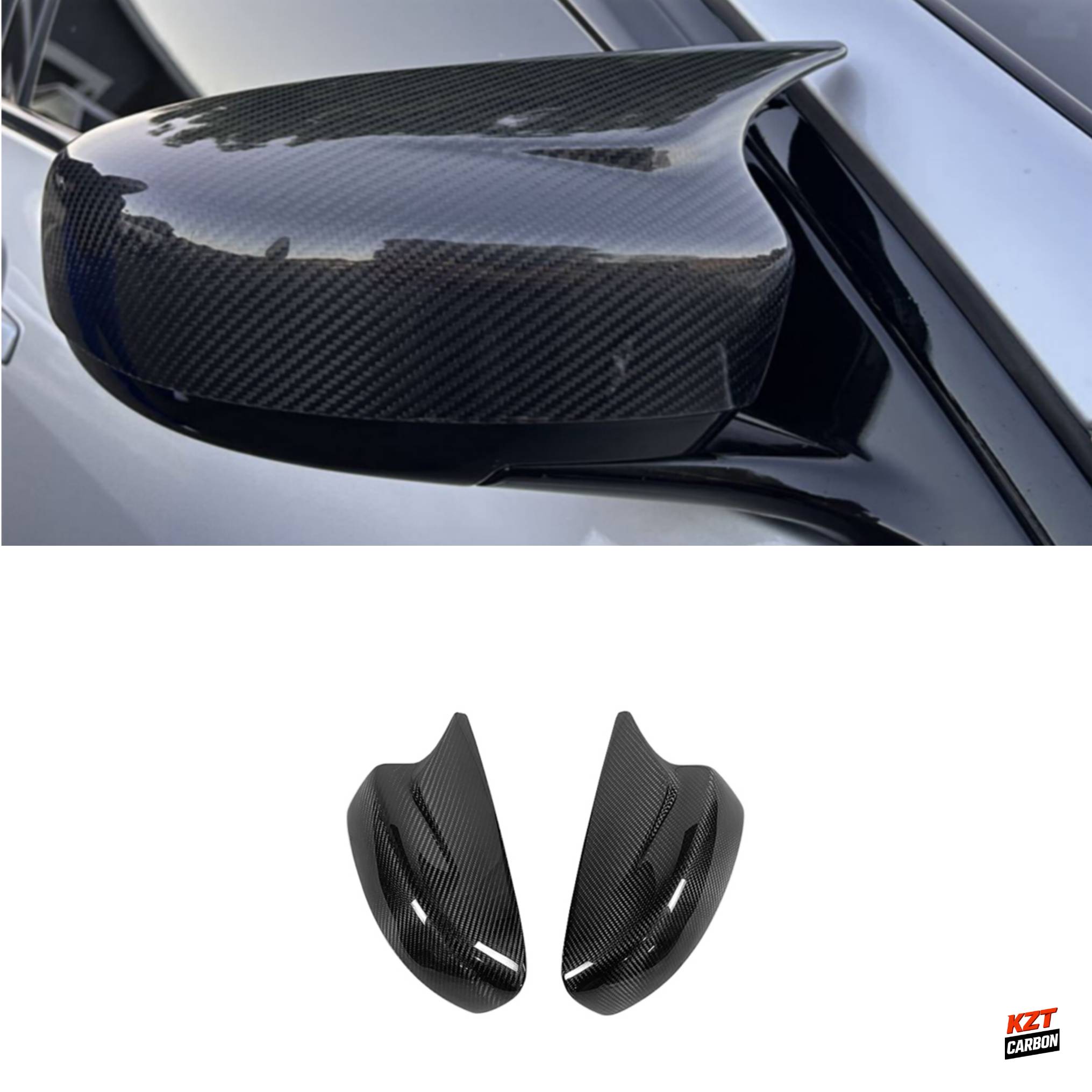 For Infiniti G37 2 Door Only KZ Style Carbon Fiber Side Mirror Cover