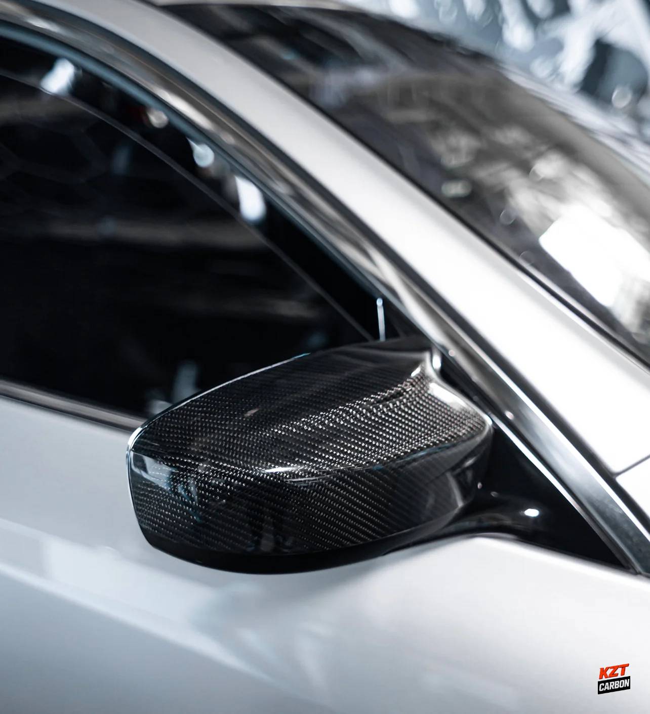 For Infiniti G37 2 Door Only KZ Style Carbon Fiber Side Mirror Cover