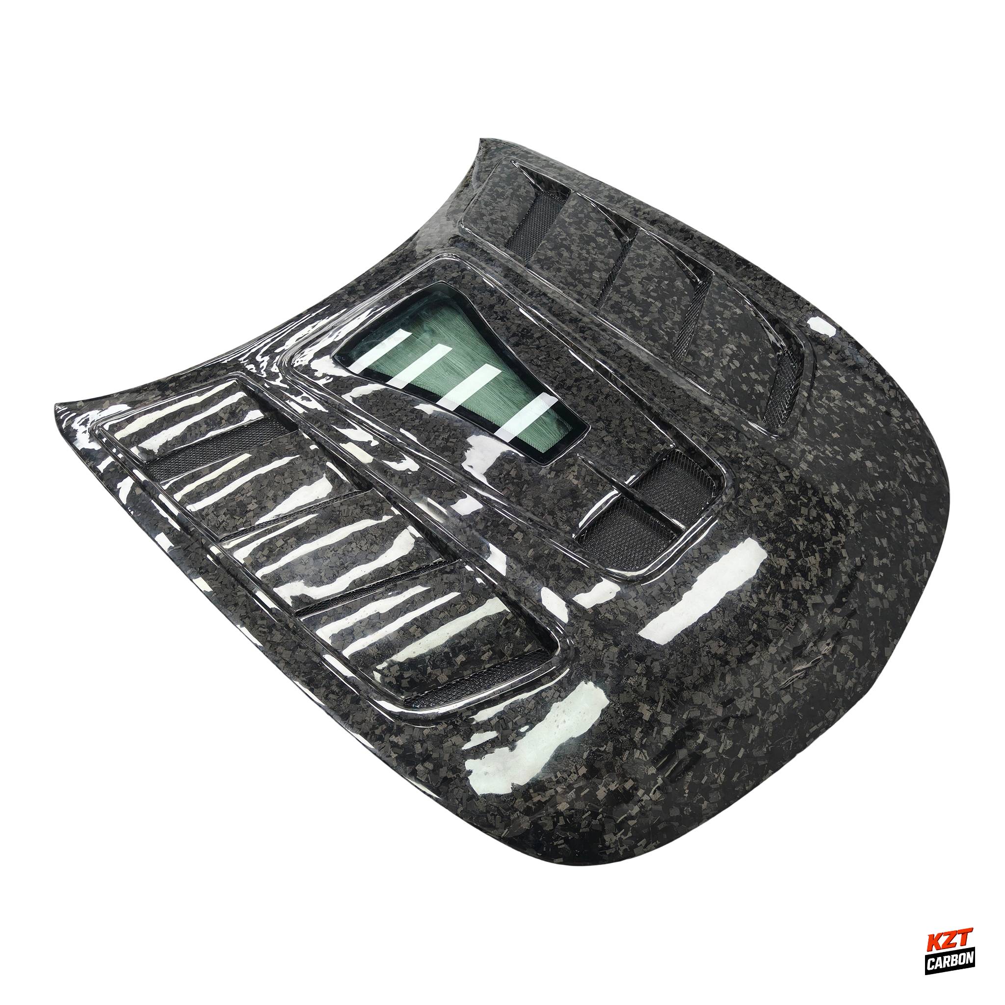 For Benz AMG GT GTC GTS GTR 17-21 Forged Carbon V Style Vented Clear Hood