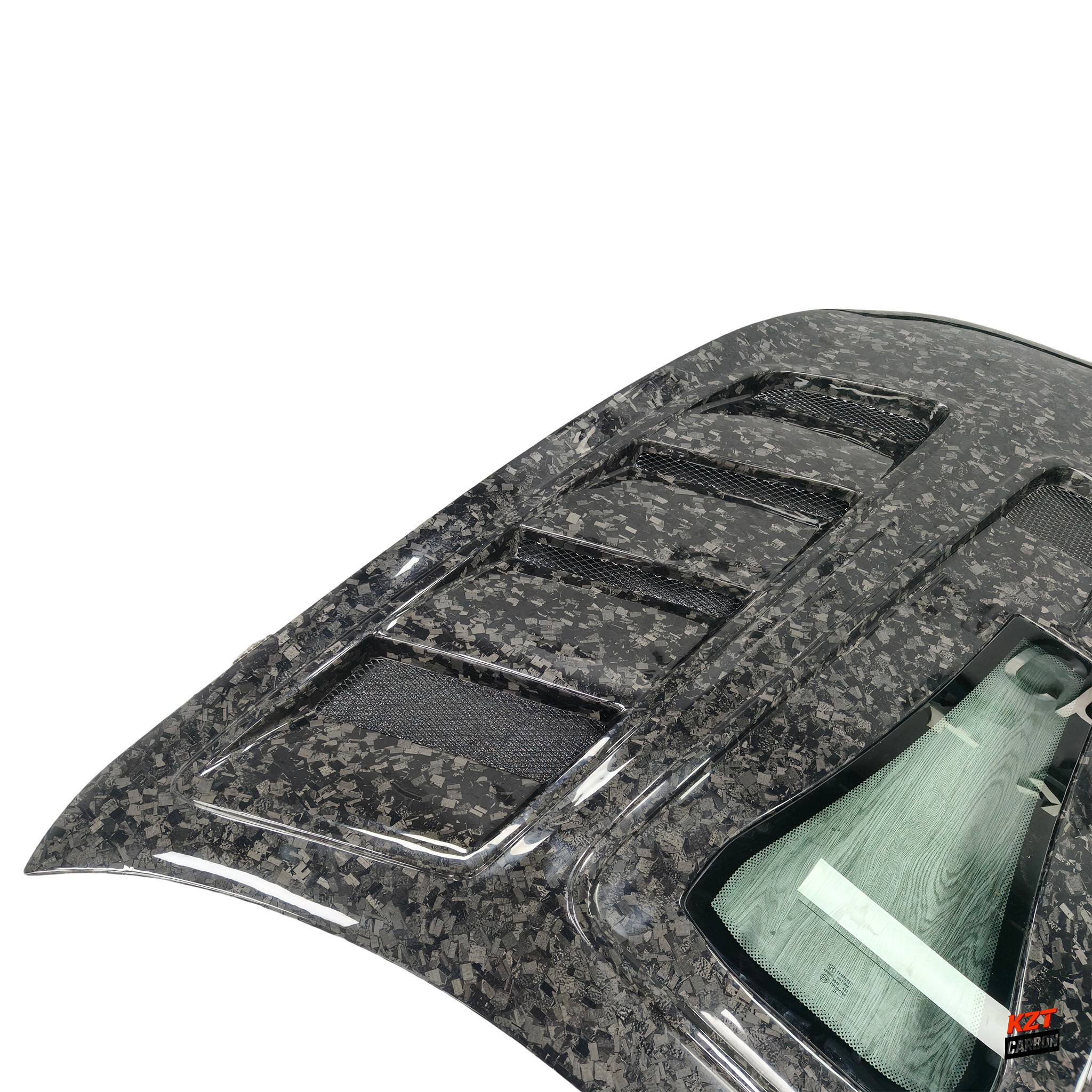 For Benz AMG GT GTC GTS GTR 17-21 Forged Carbon V Style Vented Clear Hood