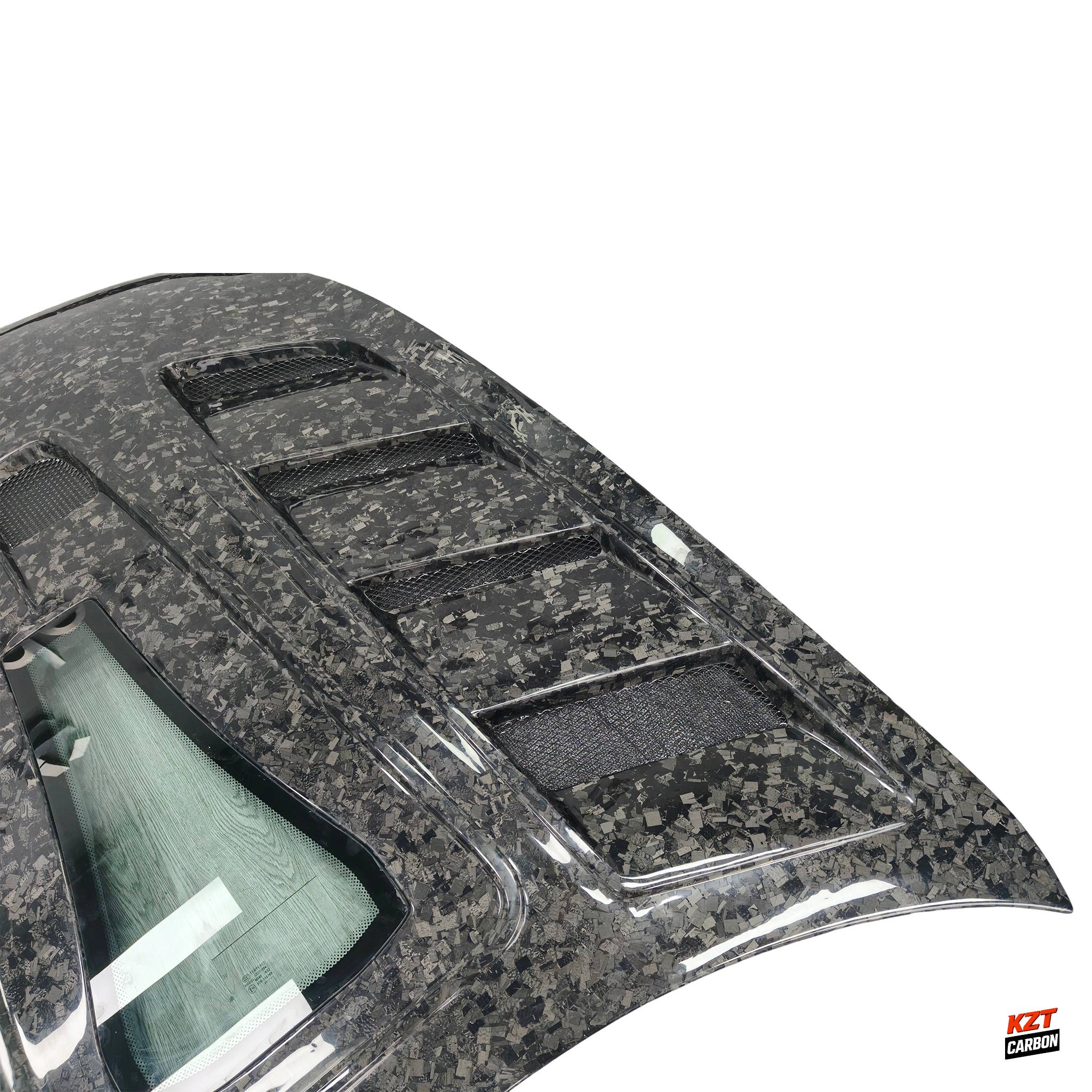 For Benz AMG GT GTC GTS GTR 17-21 Forged Carbon V Style Vented Clear Hood