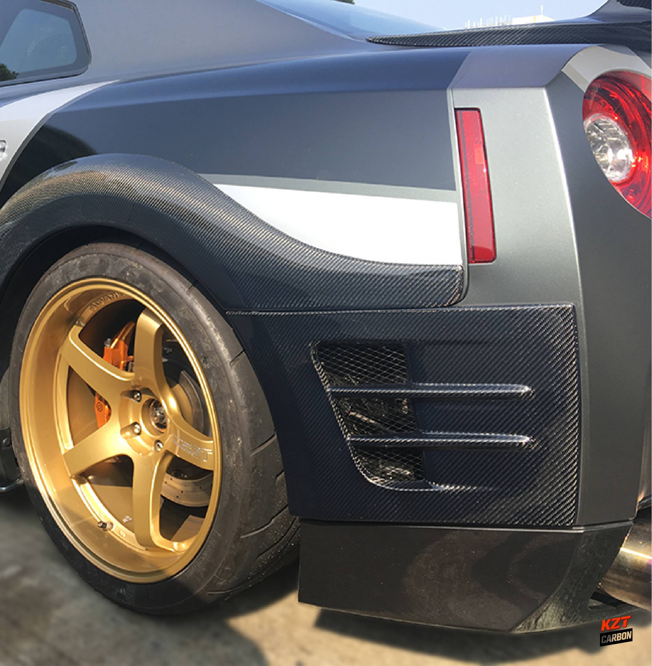 For Nissan R35 GTR 08-16 TOPS Style Carbon Fender Bumper Add On Splitter Flare