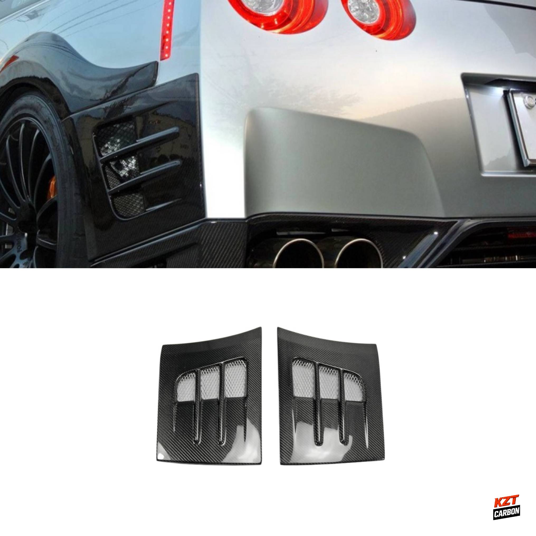For Nissan R35 GTR 08-16 TOPS Style Carbon Fender Bumper Add On Splitter Flare