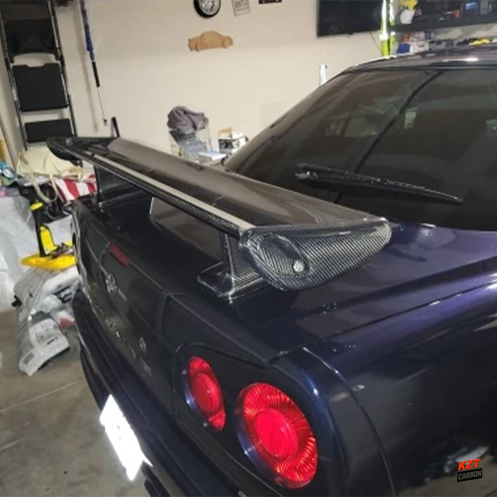 For Nissan Skyline R34 GTR GTT OE Forged Carbon Fiber Rear Trunk Spoiler Wing