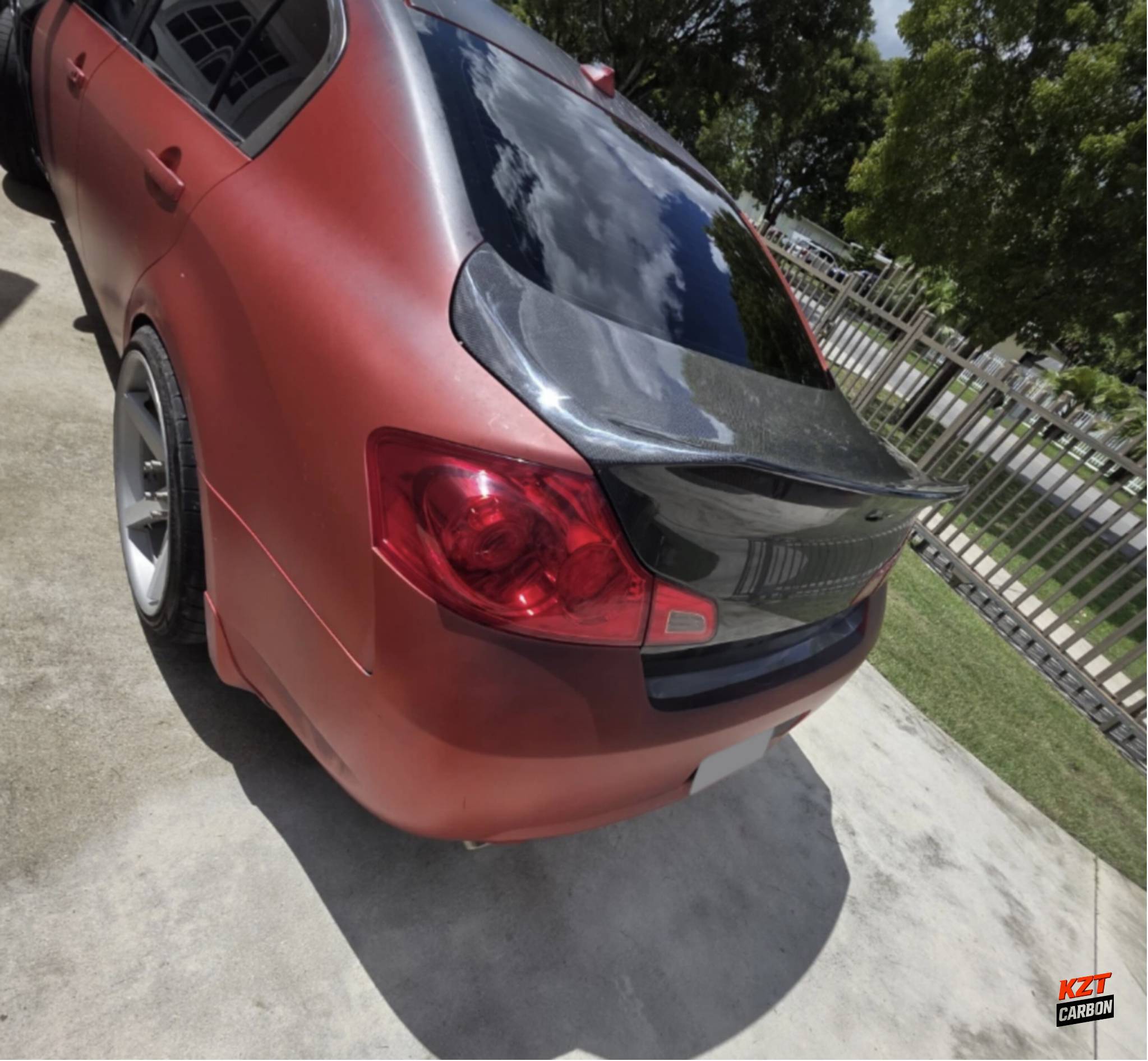 For Infiniti G37 Q40 4 Door Sedan 08-13 Carbon Fiber HT Style Rear Trunk (With Camera Hole)