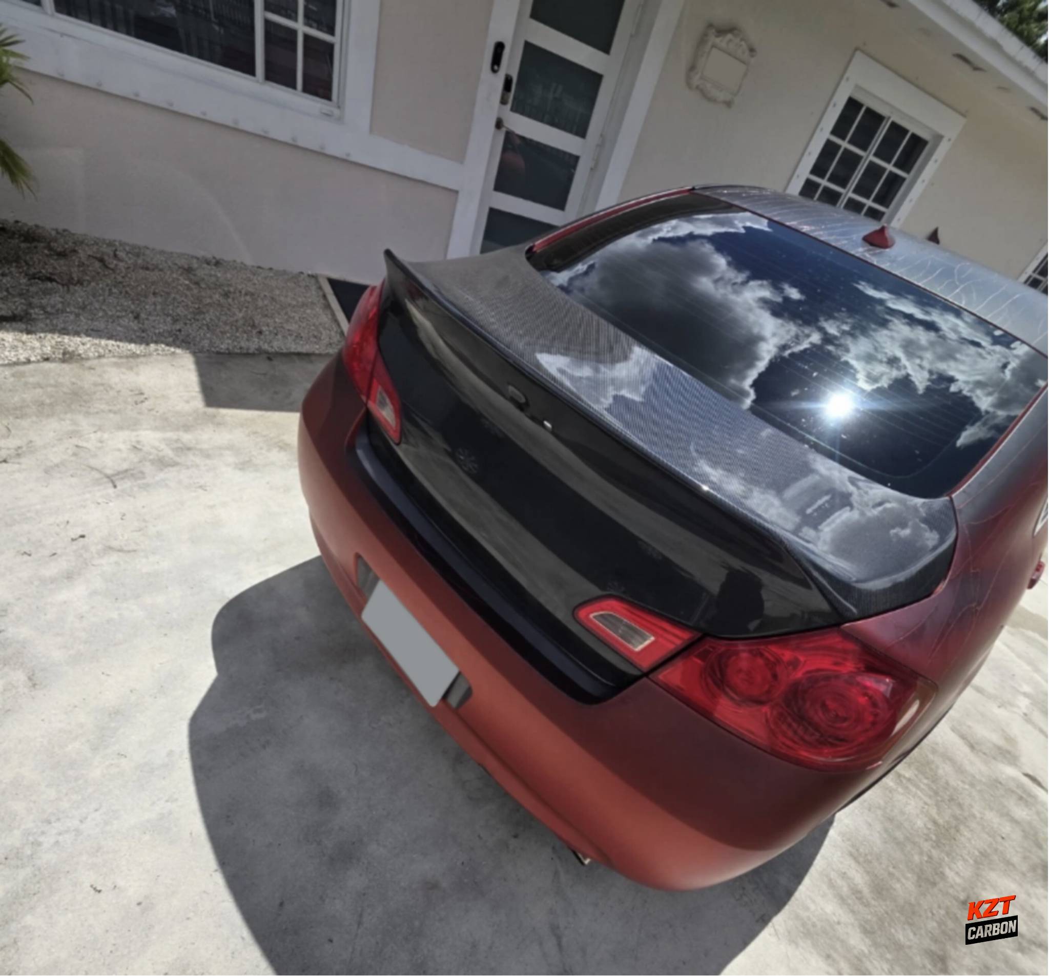 For Infiniti G37 Q40 4 Door Sedan 08-13 Carbon Fiber HT Style Rear Trunk (With Camera Hole)