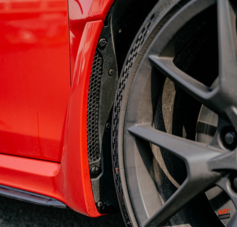 For Honda Civic Type R FL5 Dry Carbon Front Fender Rock Block Guard (small hole)
