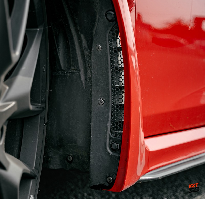For Honda Civic Type R FL5 Dry Carbon Front Fender Rock Block Guard (small hole)