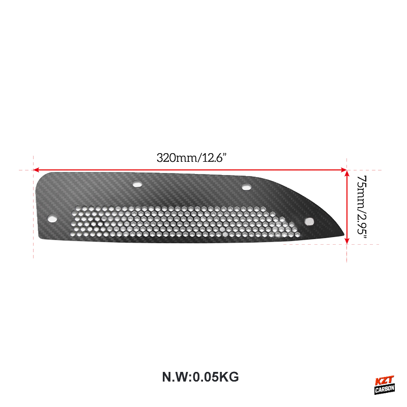 For Honda Civic Type R FL5 Dry Carbon Front Fender Rock Block Guard (small hole)