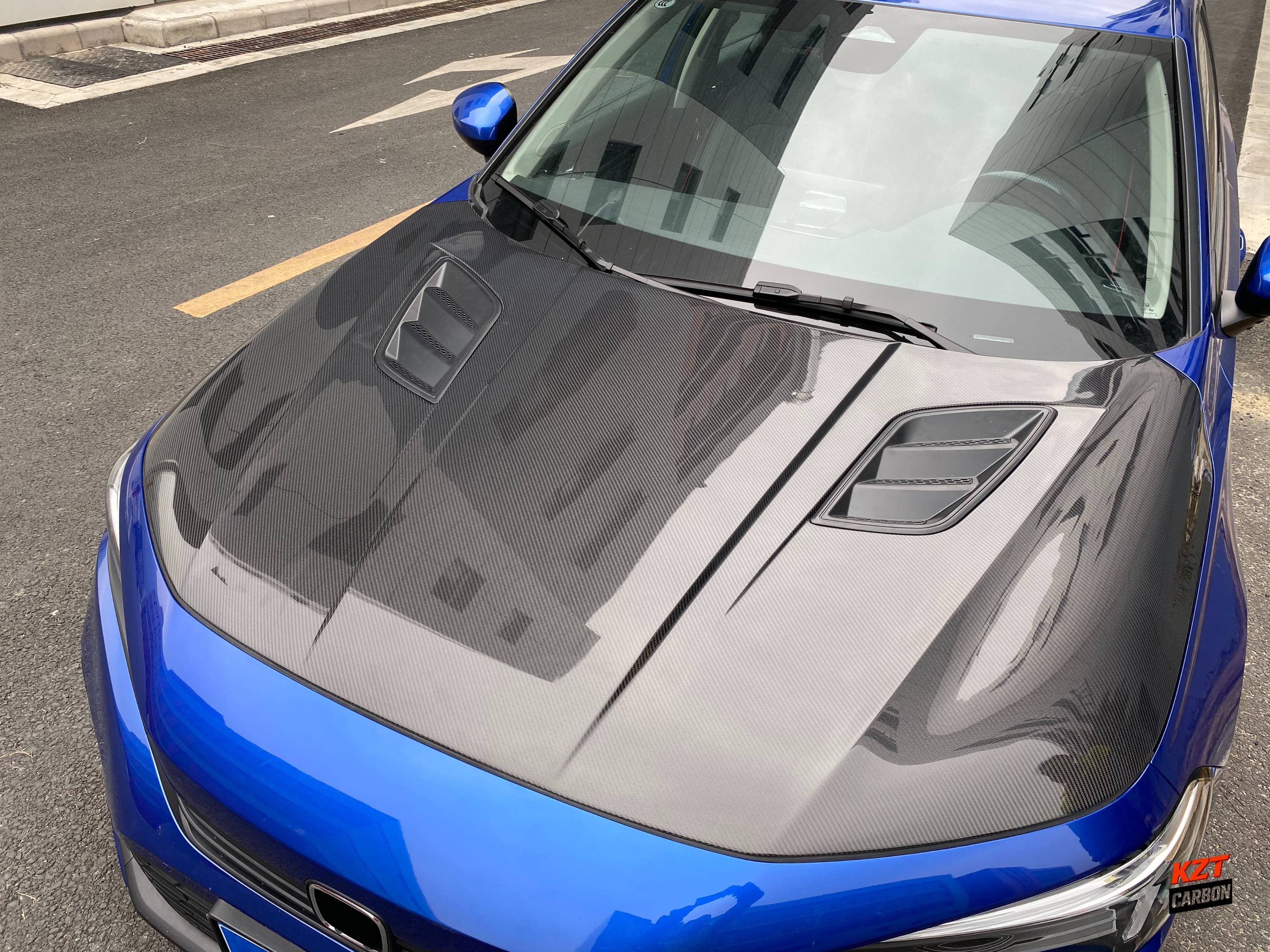 For Honda Civic FE FL Hatchback Sedan 2023-24 Carbon MG Style Front Cooling Hood