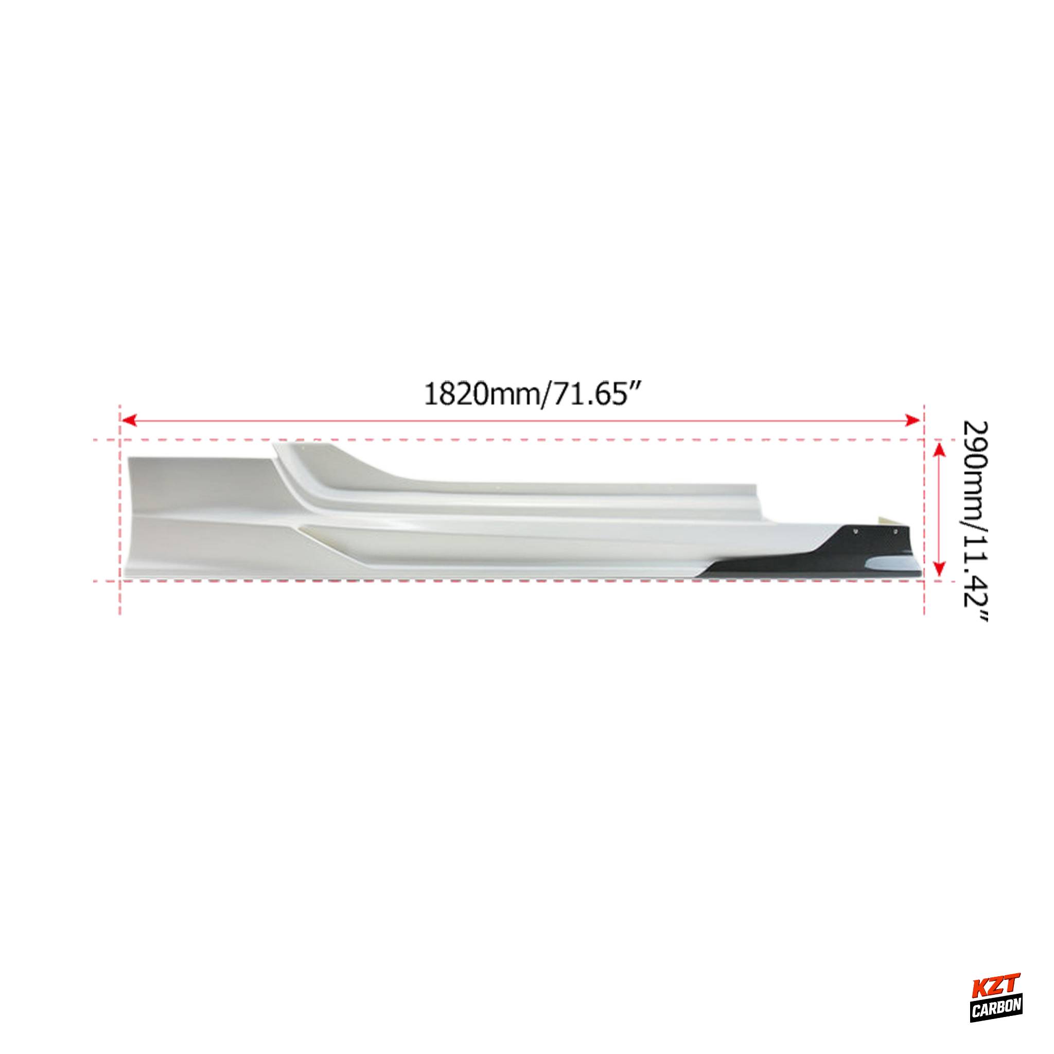 For Nissan 09-19 370Z Z34 VR2 Side Skirt 4pcs With Side Spat Partial Carbon