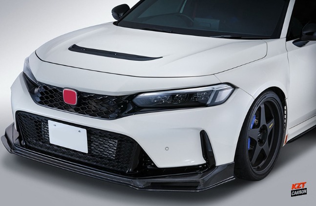 For Honda Civic Type R FL5 23-24 Carbon Fiber KZA Style Front Bumper Lip