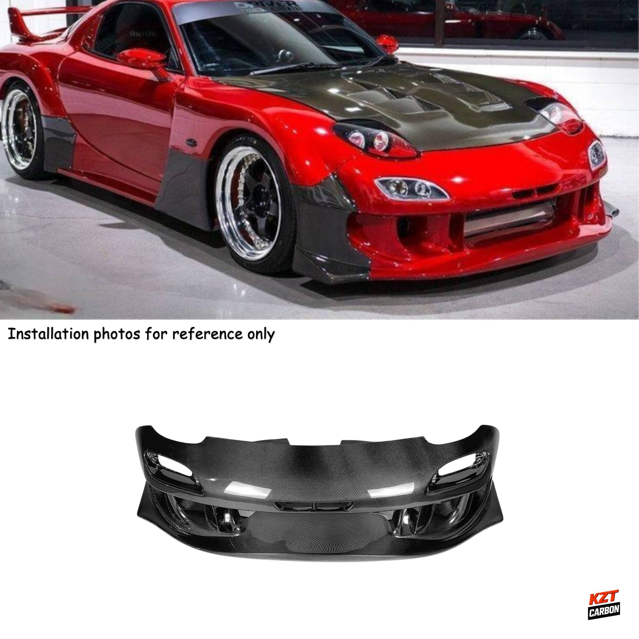For Mazda RX-7 FD RX7 FD3S RE-GT Style Carbon Fiber Front Bumper Body Kits