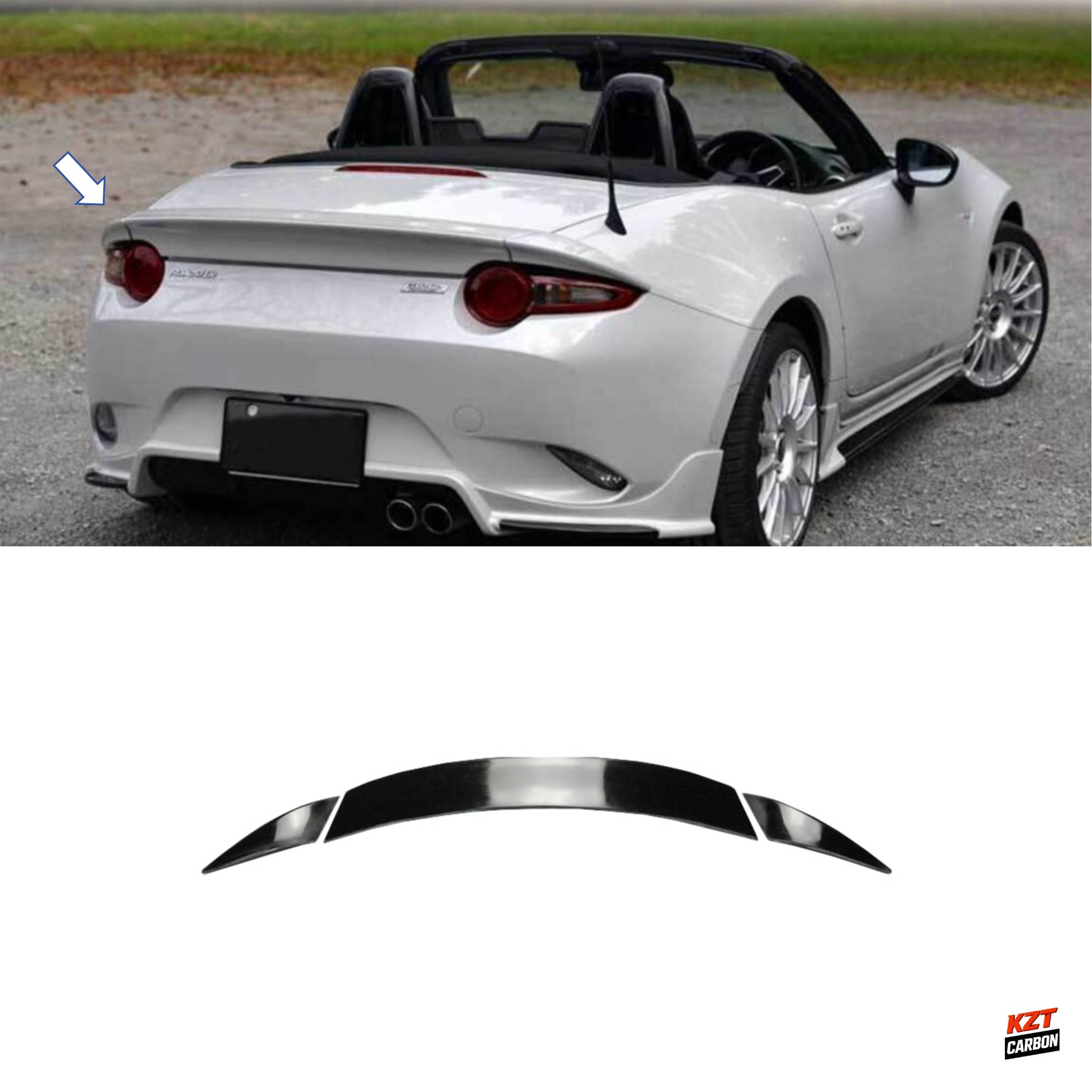 For Mazda Miata MX5 ND 16-24 (Soft Top Only) ESQ Style Fiberglass Rear Spoiler