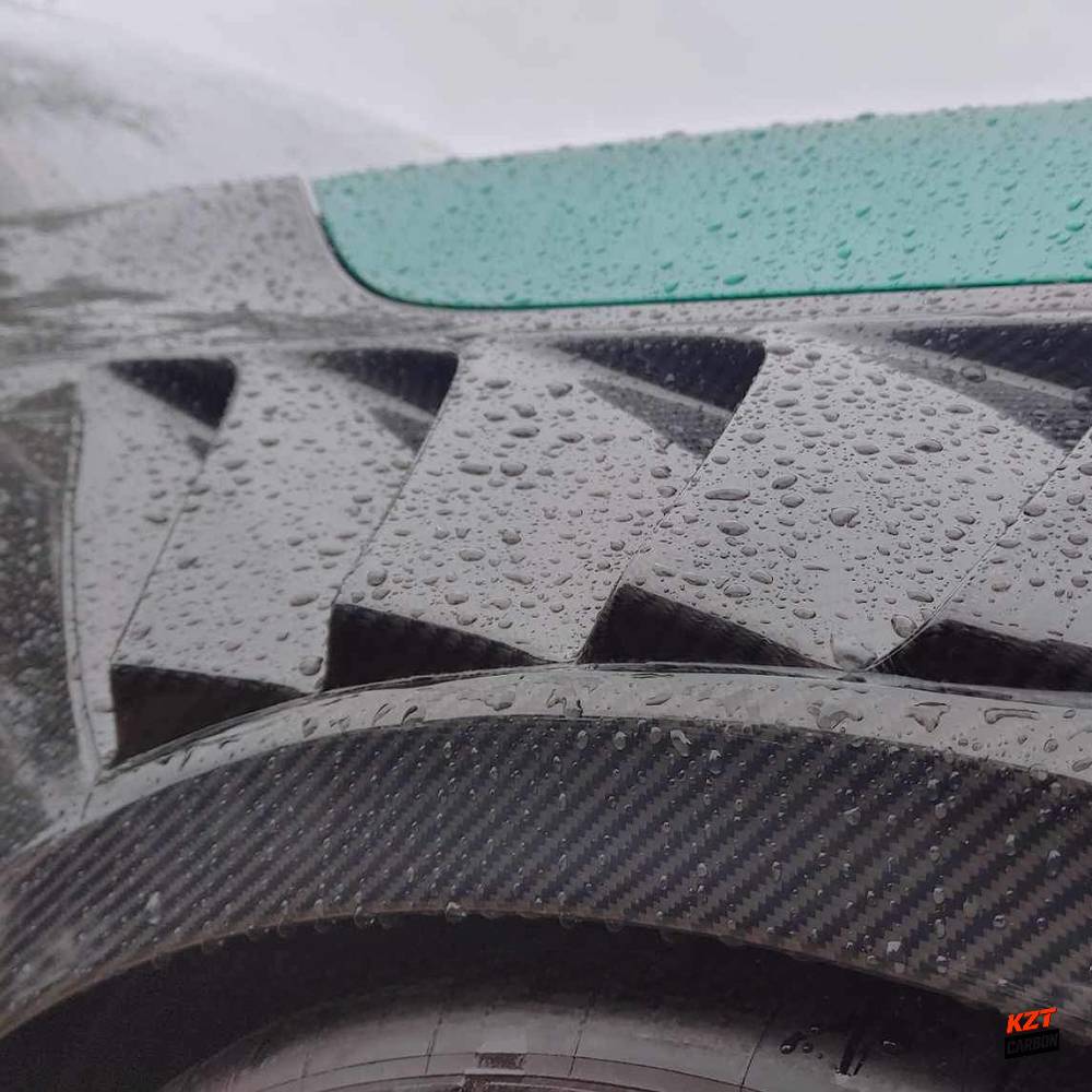 For Honda Civic Type R FL5 KZ Style Carbon Fiber Cooling Vented Front Fender 2pc