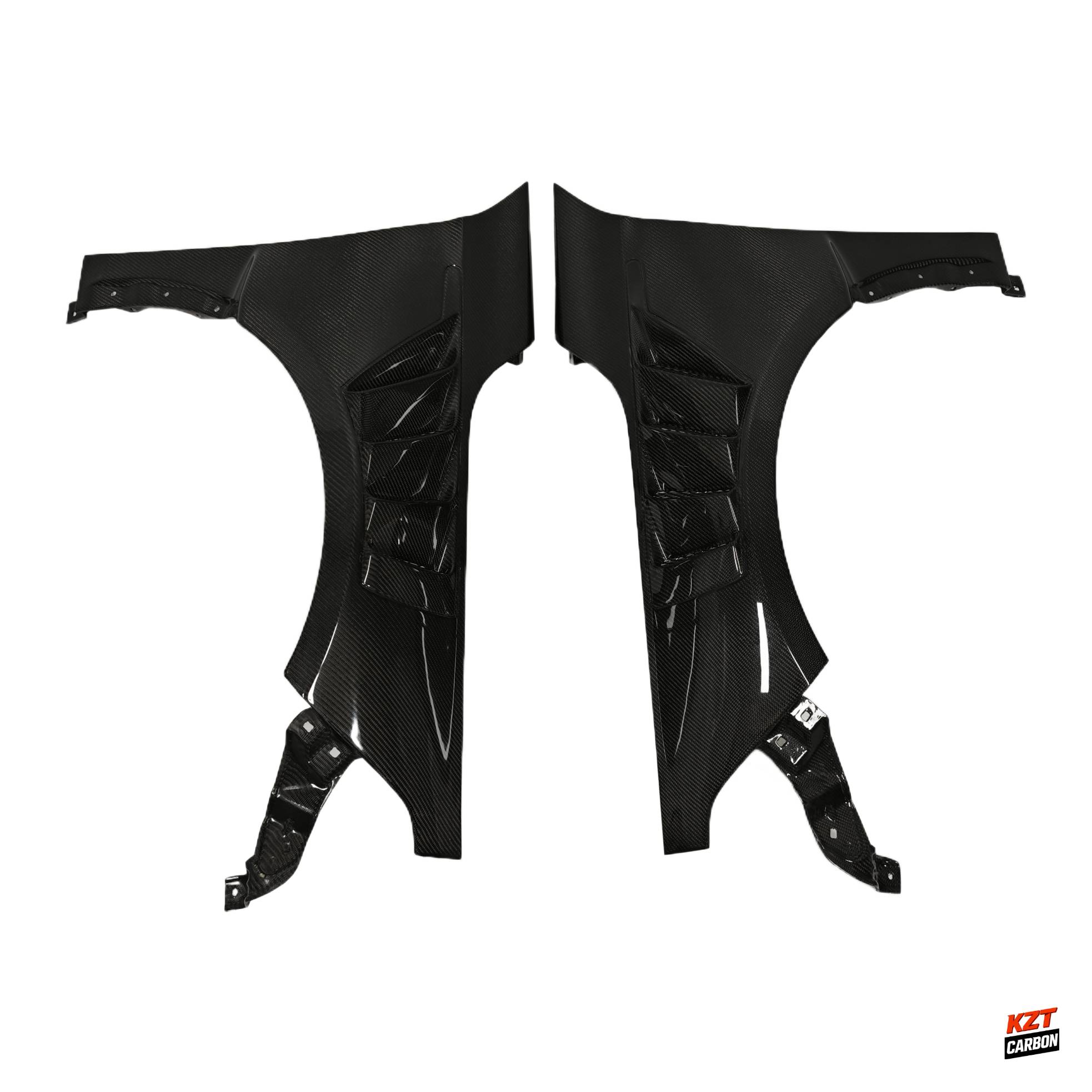 For Honda Civic Type R FL5 KZ Style Carbon Fiber Cooling Vented Front Fender 2pc