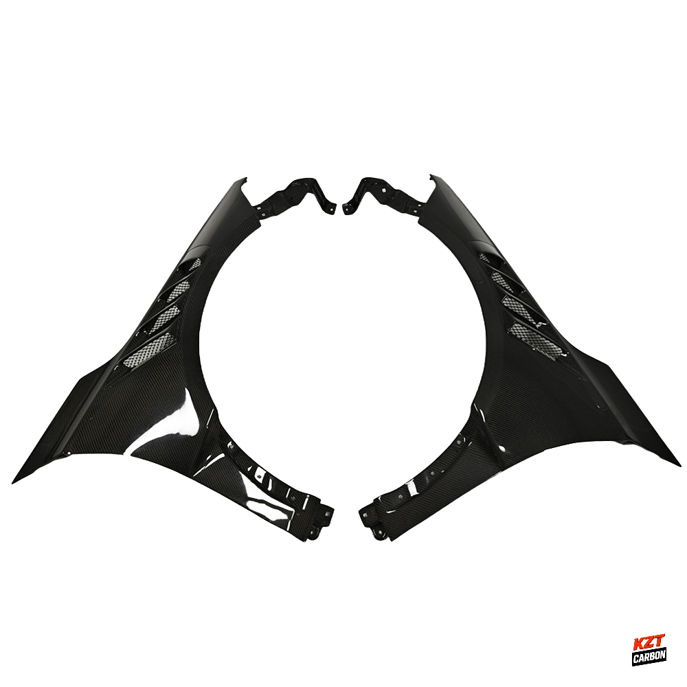 For Honda Civic Type R FL5 KZ Style Carbon Fiber Cooling Vented Front Fender 2pc