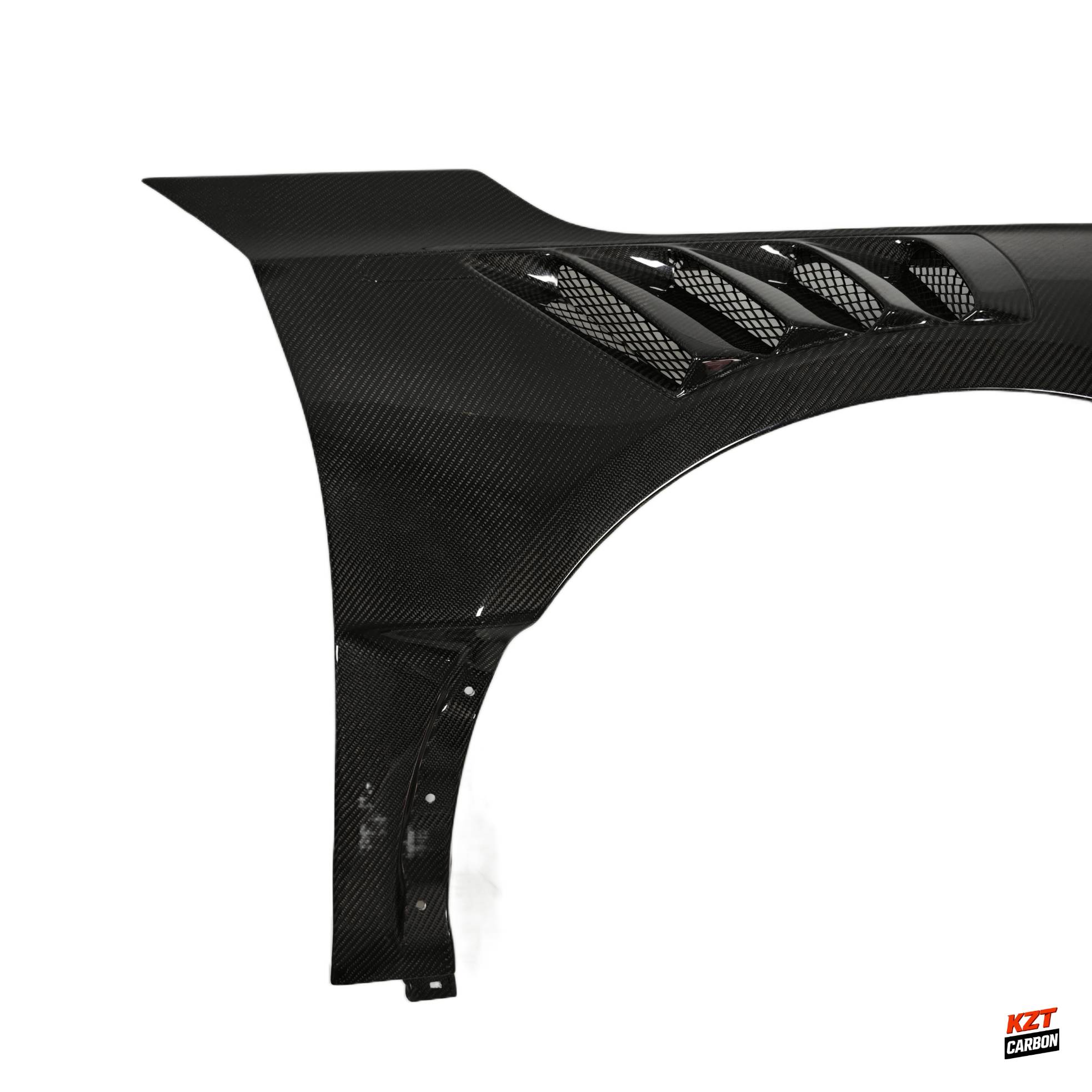 For Honda Civic Type R FL5 KZ Style Carbon Fiber Cooling Vented Front Fender 2pc